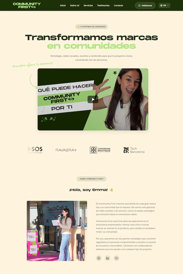 Example of a conversion-focused landing page design